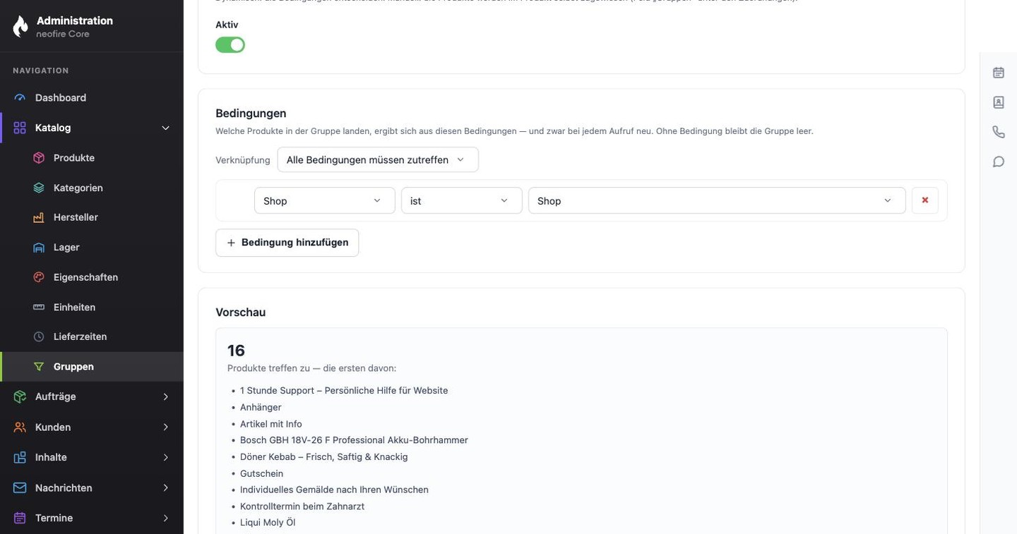 Vorschau der Gruppe